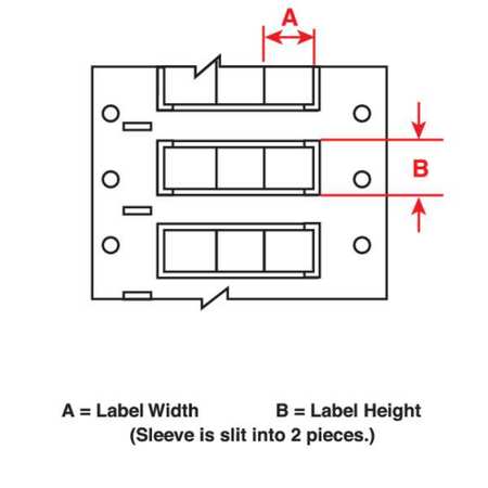 BRADY Wire Sleeve, 1/2 in W, 55/64 in L, HX-500-2-BK-3 HX-500-2-BK-3