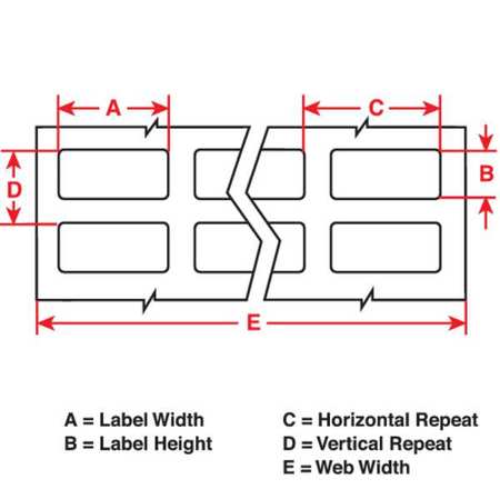 BRADY Label, White, 1.5in.Wx0.75in.H, Brady B-449 THT-6-449-1.5-SC