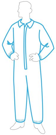 ZORO SELECT Collared Disposable Coveralls, 2XL, 25 PK, White, SMS/Spunbonded Polypropylene, Zipper 191252X