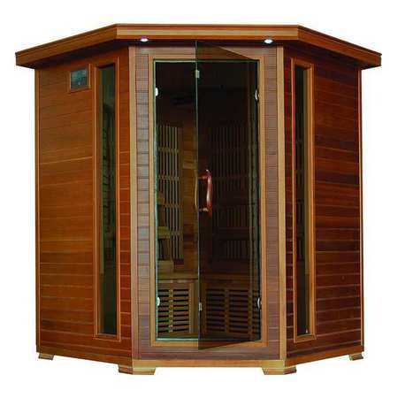 RADIANT Sauna, Corner, 4 ppl, Carbon Heater, Cedar BSA1320