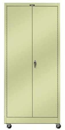 Hallowell Solid Door Storage Cabinet, 36 in W, 72 in H, 24 in D, Tan 415S24M-PT