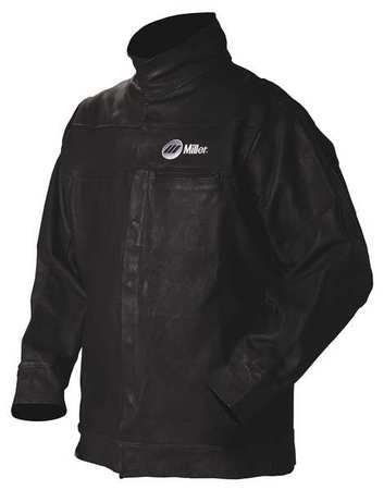 MILLER ELECTRIC Jacket, Black, Pigskin Leather, Large 231090
