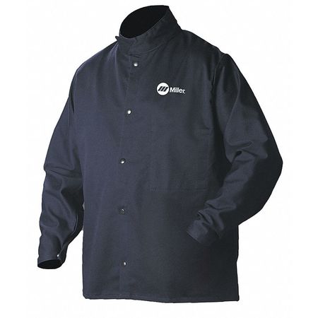 Miller Electric ArcArmor Welding Jacket, Navy, Cotton/Nylon, 2XL 244754