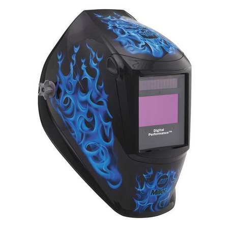 Miller Electric Welding Helmet, Shade 8 to 13, Black/Blue 282001