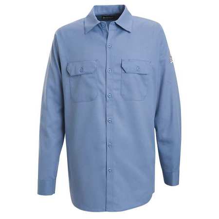 VF IMAGEWEAR FR Long Sleeve Shirt, Button, Lt Blue, L SEW2LB RG L