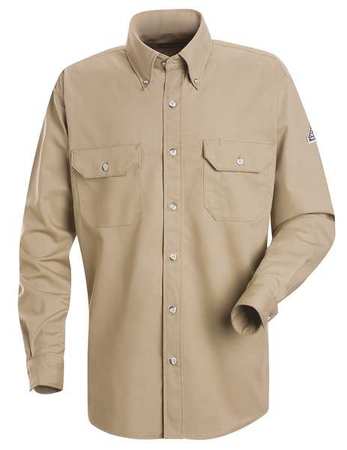VF IMAGEWEAR FR Long Sleeve Shirt, Button, Khaki, LT SMU2KH LN L
