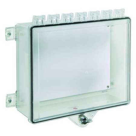 SAFETY TECHNOLOGY INTERNATIONAL Surface Mount Clear Poly Protective Cabinet, with Lock, 8-7/8" H, 3-5/8" D STI-7521