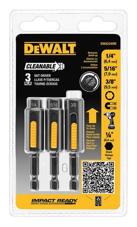 Dewalt 3 Pc. IMPACT READY(R) Cleanable Nut Driver DWA2240IR