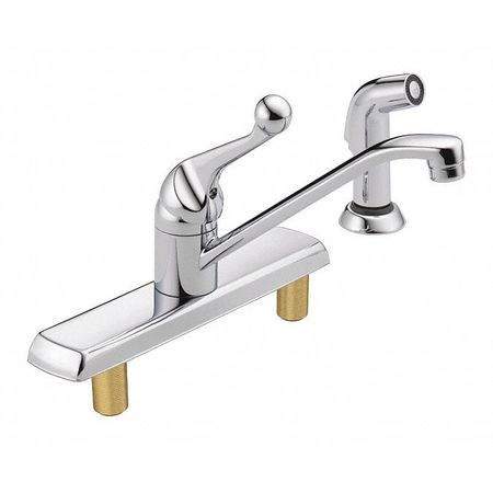 DELTA 8" Mount, Commercial 4 Hole Single Handle Faucet With Spray 420LF