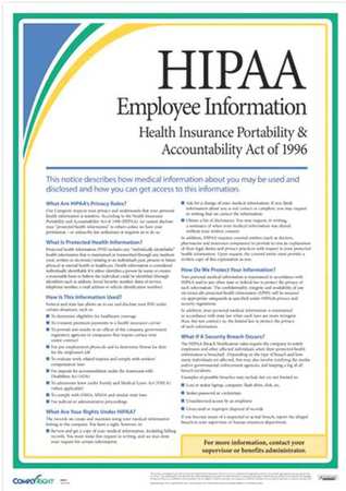 COMPLYRIGHT Employee Information Poster, 17 in. H AR0953