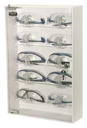 Bowman Dispensers Eyewear Cabinet, White/Clear CP-075