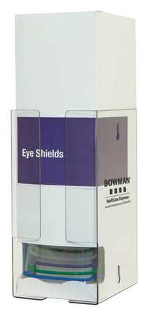 BOWMAN DISPENSERS Eye Shield Dispenser, Clear, PETG Plastic PD003-0111