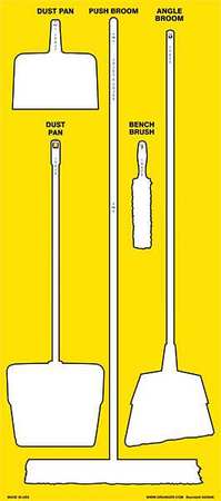 ZORO SELECT Shadow Board Combo Kit, Yellow, White, Wall 7DX15