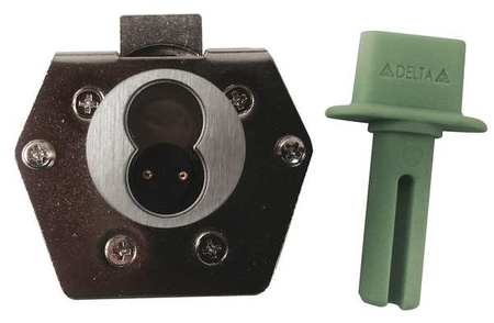 DELTA LOCK Interchangeable Core Drawer Dead Latch, Coreless, SFIC Key, For Material Thickness 1 1/16 in G DI1125L375BCRV1