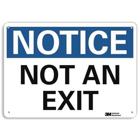 LYLE Not An Exit Sign, English, 14" W, 10" H, Recycled Aluminum, White U5-1430-NA_14x10