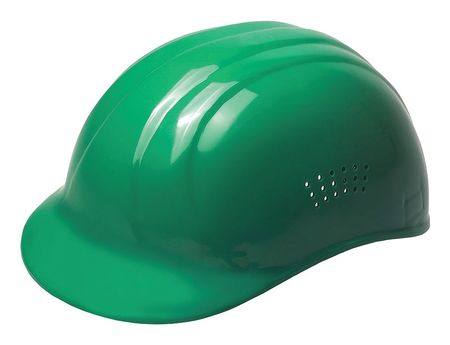 Erb Safety Vented Bump Cap, Front Brim, 4-Point Pinlock Suspension, Fits Hat Size 6 1/2 to 7 3/4, Green 67