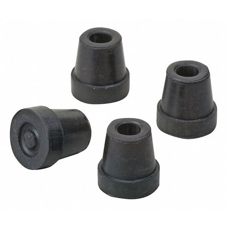 Dmi Quad Cane Tip, 1-5/16 in. H, Black, PK4 519-1378-9504