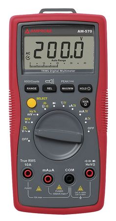 Amprobe Digital Multimeter, 1,000 Max. AC Volts, 1,000 Max. DC Volts, 10 Max. AC Amps, 10 Max. DC Amps AM-570