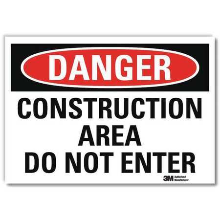 LYLE Danger Sign, 10 in H, 14 in W, Reflective Sheeting, Horizontal Rectangle, English, U3-1240-RD_14X10 U3-1240-RD_14X10