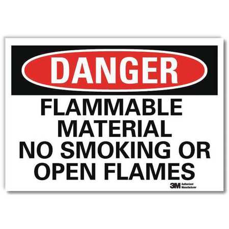 LYLE Danger No Smoking Sign, 10" H, 14 in W, Reflective Sheeting, Horizontal Rectangle, U3-1496-RD_14X10 U3-1496-RD_14X10