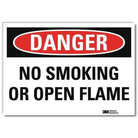 LYLE Danger No Smoking Sign, 10" H, 14 in W, Reflective Sheeting, Horizontal Rectangle, U3-1847-RD_14X10 U3-1847-RD_14X10