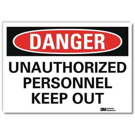 LYLE Danger Sign, 10 in H, 14 in W, Reflective Sheeting, Horizontal Rectangle, English, U3-2025-RD_14X10 U3-2025-RD_14X10