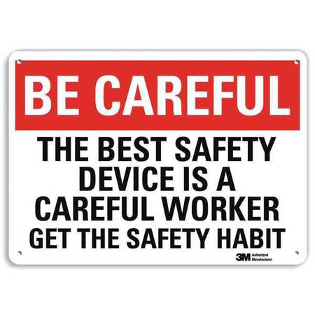 LYLE Safety Sign, 7 in Height, 10 in Width, Aluminum, Vertical Rectangle, English, U7-1041-RA_10X7 U7-1041-RA_10X7