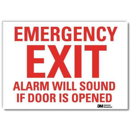 LYLE Emergency Exit Sign, English, 10" W, 7" H, Vinyl, White U7-1078-RD_10X7