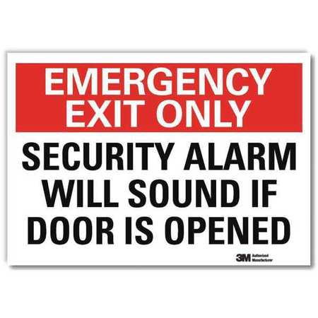 LYLE Emergency Exit Sign, English, 14" W, 10" H, Vinyl U7-1089-RD_14X10