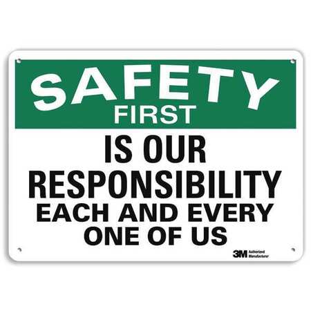 LYLE Safety Sign, 10 in H, 14 in W, Plastic, English, U7-1208-NP_14X10 U7-1208-NP_14X10