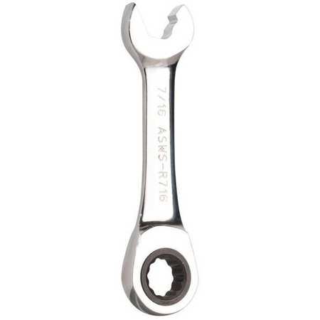 Jonard Tools Stubby Speed Wrench, 4 in L., 7/16 in Head ASWS-R716