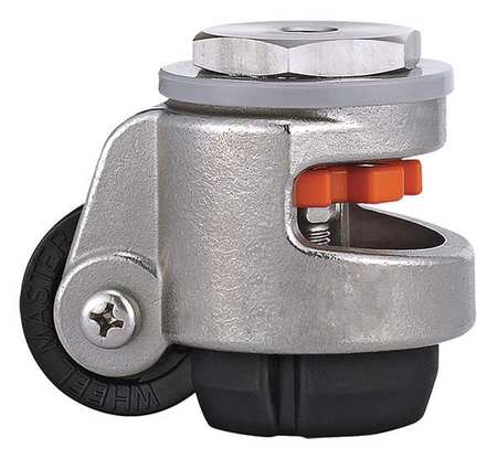 Zoro Select Leveling Caster, Nylon, 1-3/4 in., 220 lb. WMSPIN-40S