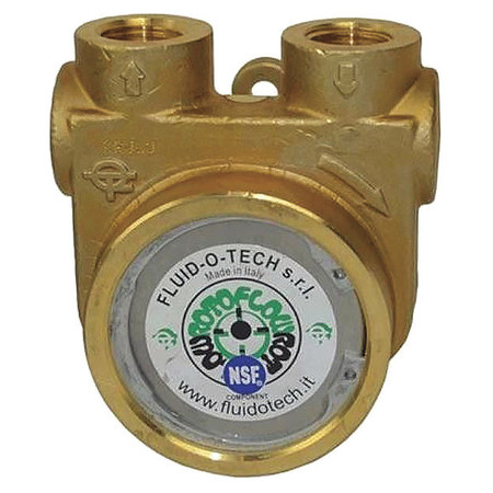 FLUID-O-TECH Pump, 1/2" NPTF, 327 Max. GPH, Brass, Bypass PA 1001