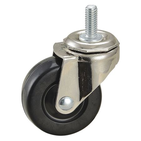 ZORO SELECT Swivel Stem Caster, Rubber, 2 in., 75 lb. 34TA55