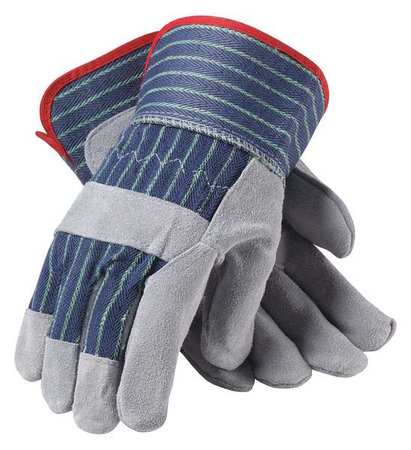 PIP Leather Palm Gloves, Blue/Gray, S, PK12 82-7563/S