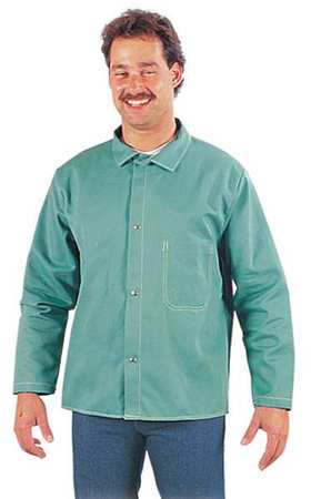 STEEL GRIP Flame Resistant Jacket, Green, Flame Resistant Cotton, M WC 16750