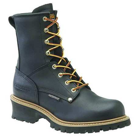 CAROLINA SHOE Size 10-1/2D Men's Logger Boot Steel Work Boot, Black CA9823
