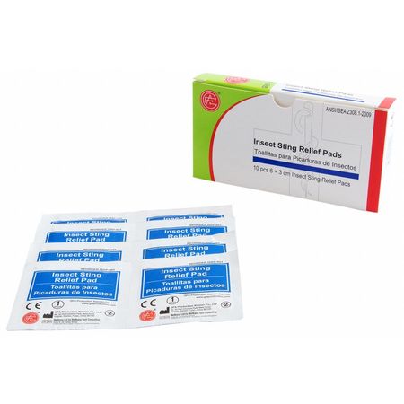 Genuine First Aid Sting Relief, Box, Includes 10 Wipes 9999-1001