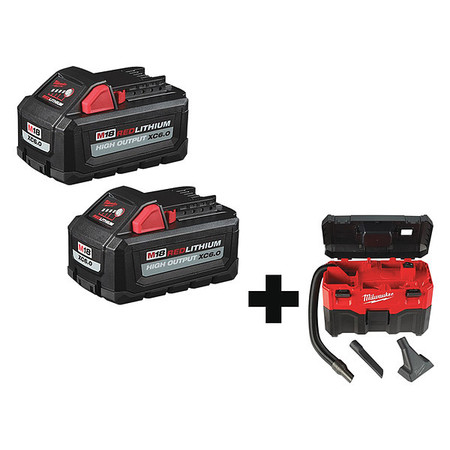 MILWAUKEE TOOL Battery, Portable Shop Vacuum Included 48-11-1862, 0880-20
