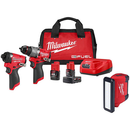 Milwaukee Tool Combo Kit and Flood Light, 12 V 3497-22, 2367-20