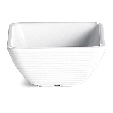 TABLECRAFT Sq Wht Ribbed Ramekin, Melmn, 3OZ RAMS3W