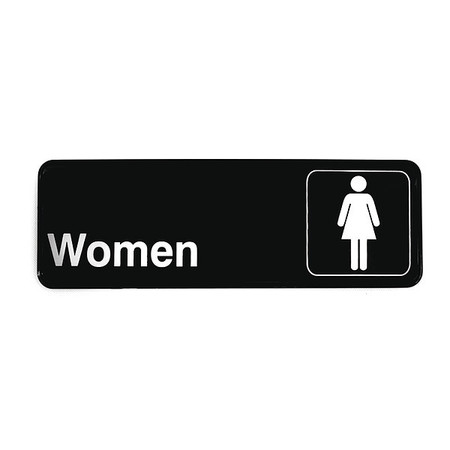 TABLECRAFT Compliant Plst Sign, Women Restroom, 3"X9", 394516 394516