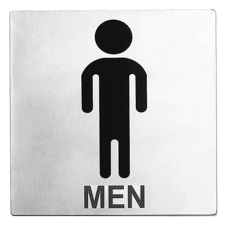 TABLECRAFT Contemporary SS Sign, Men Restroom, 5"X5", B10 B10