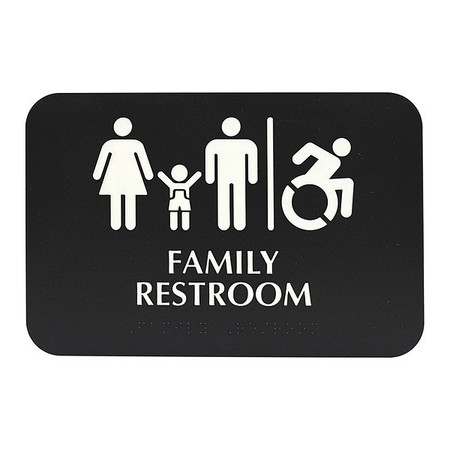 TABLECRAFT Braille Sign, Fam Rstrm, ADA, 6"X9", 695651 695651