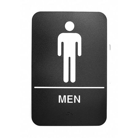 TABLECRAFT Braille Plst Sign, Men, ADA, 6"X9", 695635 695635