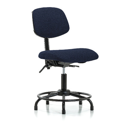 BLUE RIDGE ERGONOMICS Chair, Fabric, Med Bench, RT Glides, Nav BR-FMBCH-RT-T0-A0-RG-F45