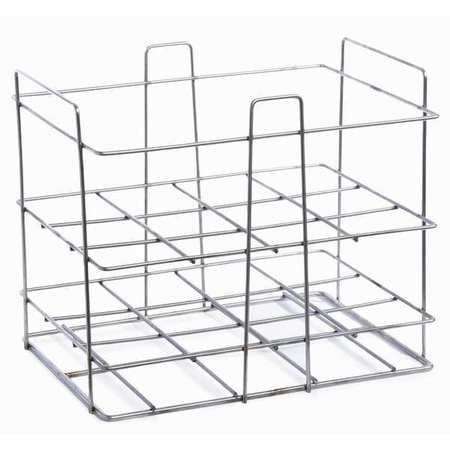 MARLIN STEEL WIRE PRODUCTS Bottle Rack, 11.13 in D, 14 7/8 in W, Silver 02482001-38