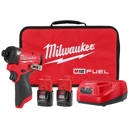 MILWAUKEE TOOL Impact Driver Kit, 1/4 in Hex 3453-22, 0960-20