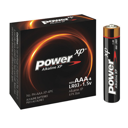 Power Xp Power XP AAA Alkaline Battery, 4 PK, 1.5V DC PH-AAA-XP