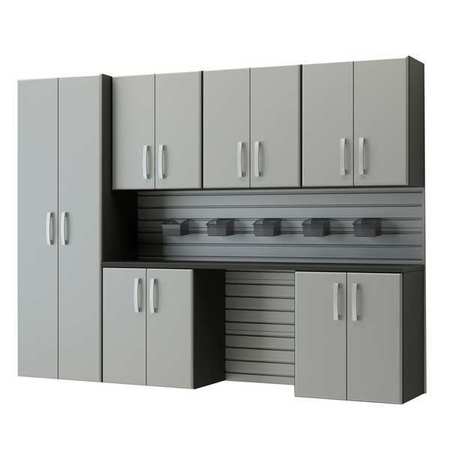 FLOW WALL Cabinet Set, Polypropylene, Silver FCS-9612-6S-7S